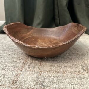 Wood bowl Made in India damaged